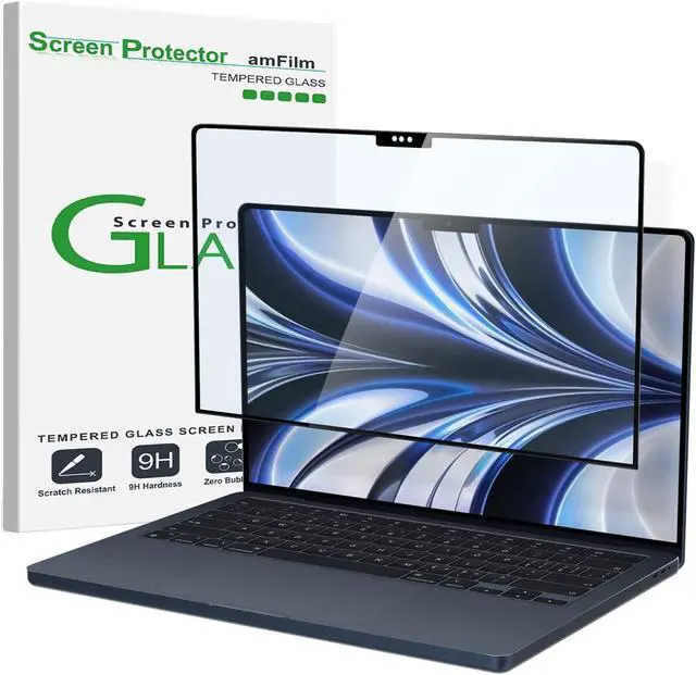 Main image of amFilm Screen Protector New MacBook Air 13.6 inch(2024, M3) (2022, M2) Tempered Glass Model A2681 [9H Hardness][ Anti-Scratch][ Anti-fingerprint], 1 Pack,