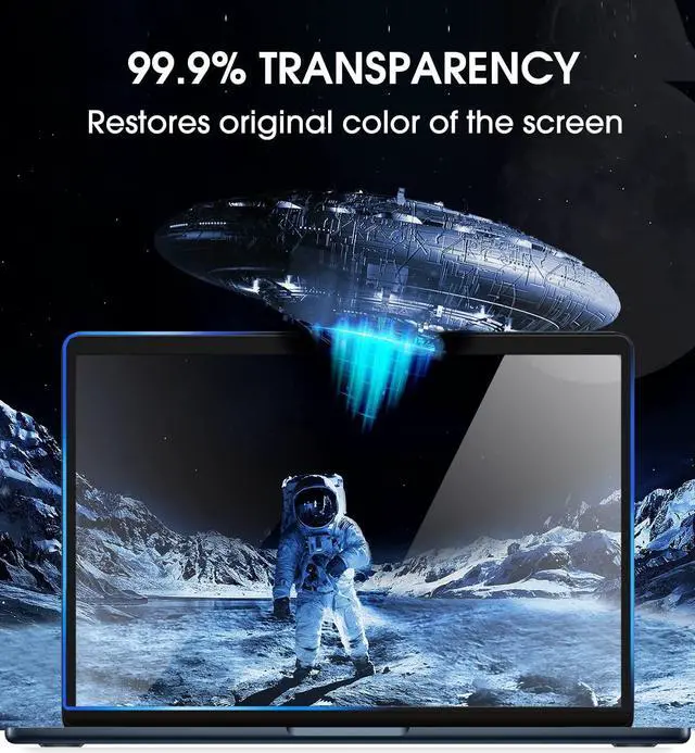 Alt view image 3 of 5 - amFilm Screen Protector New MacBook Air 13.6 inch(2024, M3) (2022, M2) Tempered Glass Model A2681 [9H Hardness][ Anti-Scratch][ Anti-fingerprint], 1 Pack,