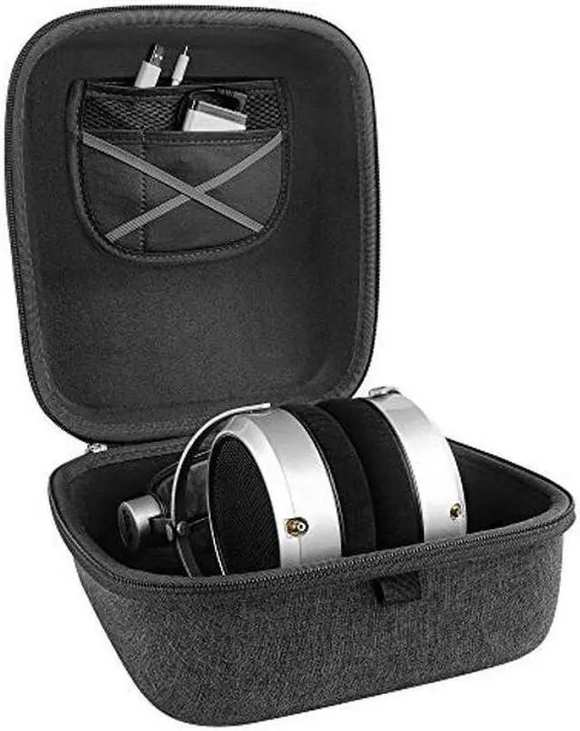 Alt view image 3 of 5 - Geekria Shield Case for Large-Sized Over-Ear Headphones, Replacement Hard Shell Travel Carrying Bag with Cable Storage, Compatible with HiFiMAN HE 6se, HE 1000 Headsets (Dark Grey)