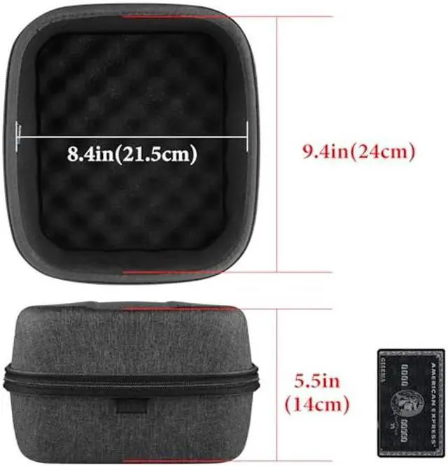 Alt view image 4 of 5 - Geekria Shield Case for Large-Sized Over-Ear Headphones, Replacement Hard Shell Travel Carrying Bag with Cable Storage, Compatible with HiFiMAN HE 6se, HE 1000 Headsets (Dark Grey)