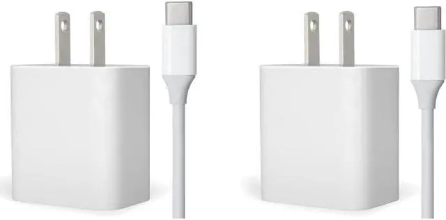 Main image of 30W USB-C Fast Charger and Cable Compatible with Samsung Products, Samsung Phones, Tablets and Other USB-C Devices White (6-Foot, 2-Pack)