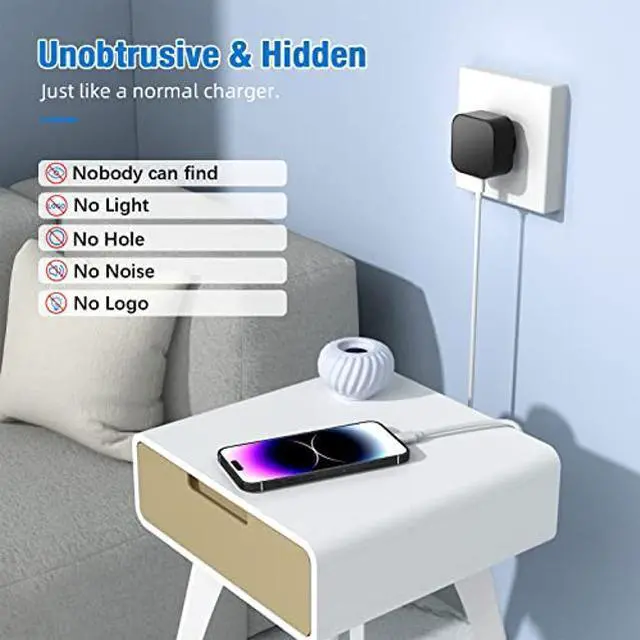 Alt view image 4 of 5 - LIZVIE USB-C Cameras Charger 170deg Wide Angle Charger Camera with Free APP/Night Vision/Motion Detection/App Remote Control/Fast Charge/1080P.