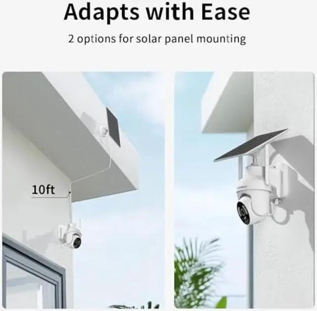 Alt view image 4 of 5 - SEHMUA 2K Solar Security Cameras Wireless Outdoor, 2 Pack 360deg View Pan/Tilt WiFi Security Camera Outside with Color Night Vision,Easy to Install, PIR Alarm, 2-Way Audio