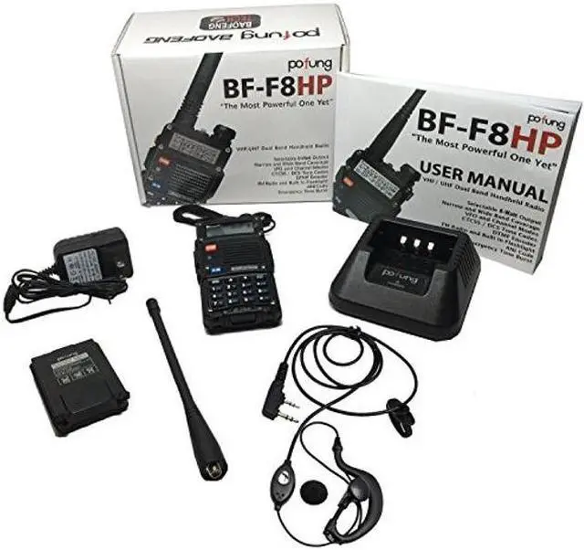Alt view image 3 of 5 - BAOFENG BF-F8HP (UV-5R 3rd Gen) 8-Watt Dual Band Two-Way Radio (136-174MHz VHF & 400-520MHz UHF) Includes Full Kit with Large Battery