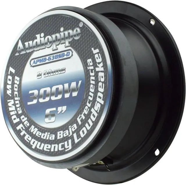 Alt view image 5 of 5 - Audiopipe 6" Low Mid Frequency Loudspeaker (APMB-638SB-D), 300 Watts, Sealed Back Steel Basket, 1.5" KSV Voice Coil, 38 Oz Magnet, 8 Ohms