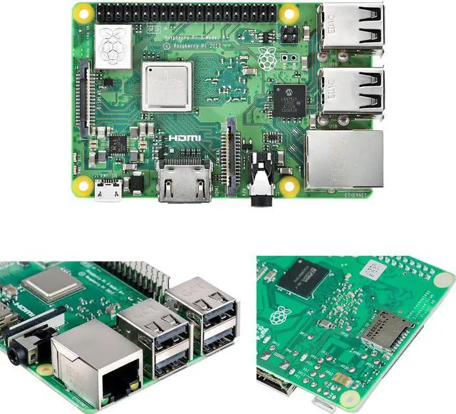 Alt view image 2 of 5 - Raspberry Pi 3 B+ (B Plus) Starter Kit(32 GB, Official Raspberry Pi 3b+ Red White Case), for Building Mini PC/Smart Robot/Game Console