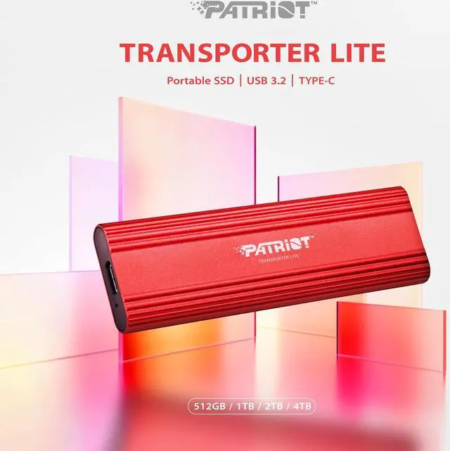Alt view image 5 of 5 - Patriot Transporter Lite 512GB Type-C USB 3.2 Gen 2 External Portable SSD - External Solid State Drive - PTPL512GPEC