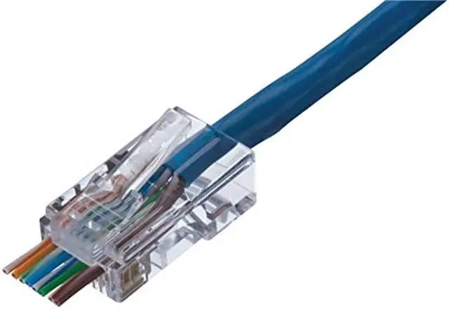 Alt view image 2 of 5 - IDEAL INDUSTRIES INC. 85-372J 8P8C Single Piece Modular Plug, Feed-Thru Design RJ-45 Connector for CAT5e, Twisted Pair 100 MHz Cables, (100 Connectors, Jar)