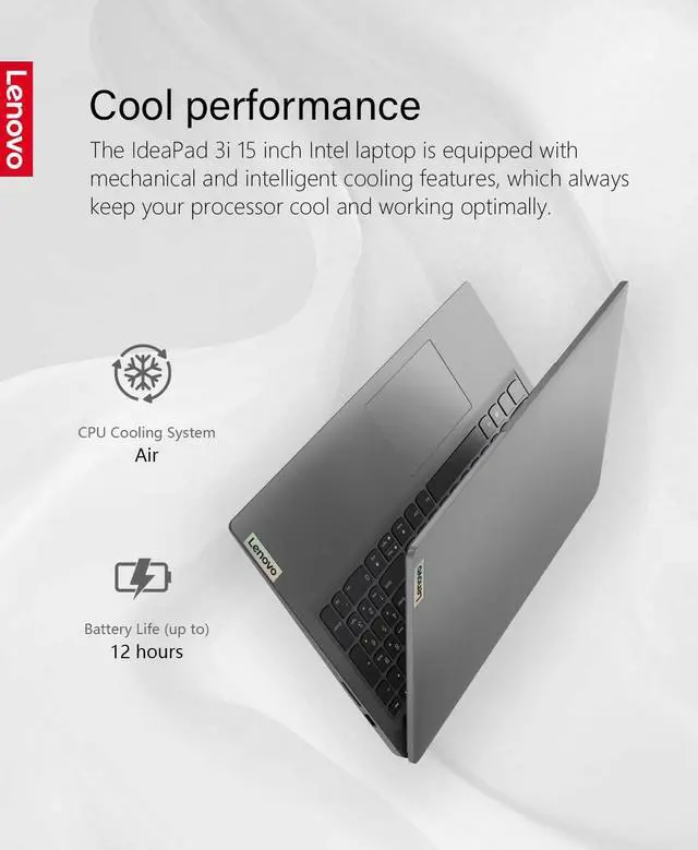 Alt view image 4 of 5 - Lenovo 2023 Ideapad 3i, 15.6" FHD Touchscreen, 11th Gen Intel Core i3-1115G4, 12GB DDR4 RAM, 512GB SSD, HDMI, Webcam, Wi-Fi6, Bluetooth, Arctic Grey, Win11, Business Laptop, W/GaLiMu