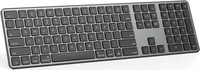 Main image of OMOTON Bluetooth Keyboard Compatible with Mac, with Numeric Keypad, Rechargeable Wireless Keyboard Compatible with MacBook Pro/Air, iMac, Mac mini/Pro Laptop and PC,BlackGrey
