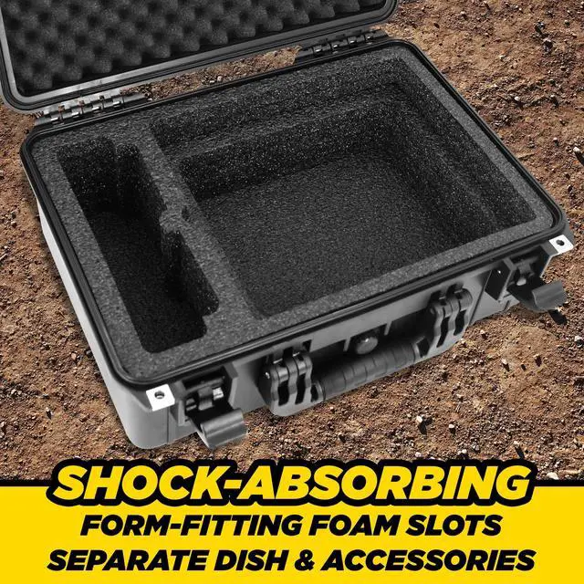 Alt view image 4 of 5 - CASEMATIX Travel Case Compatible with Starlink Mini Dish, Mount, Cables, Power Supply & More - IPX7 Waterproof, Professionally Cut Impact-Resistant Closed Cell Foam with Separate Accessory Storage