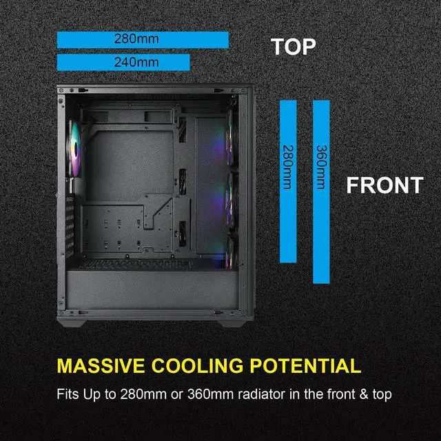 Alt view image 4 of 5 - AZZA CSAZ-370 Forest/Gaming/ATX Mid-Tower/Computer Case/Tempered Glass Panel