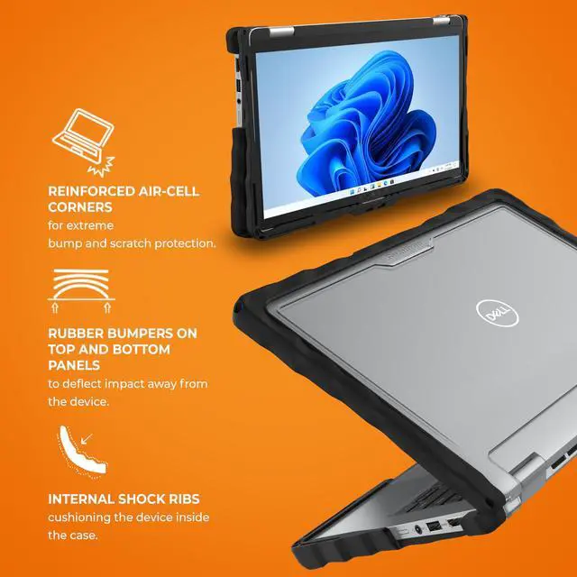 Alt view image 3 of 5 - Gumdrop DropTech Hard Shell Laptop Case Fits Dell Latitude 5350 | 5340 13-inch (2-in-1) Rugged Drop Tested Shockproof Reliable Device Protection for Office, Travel, Business and Professionals - Black