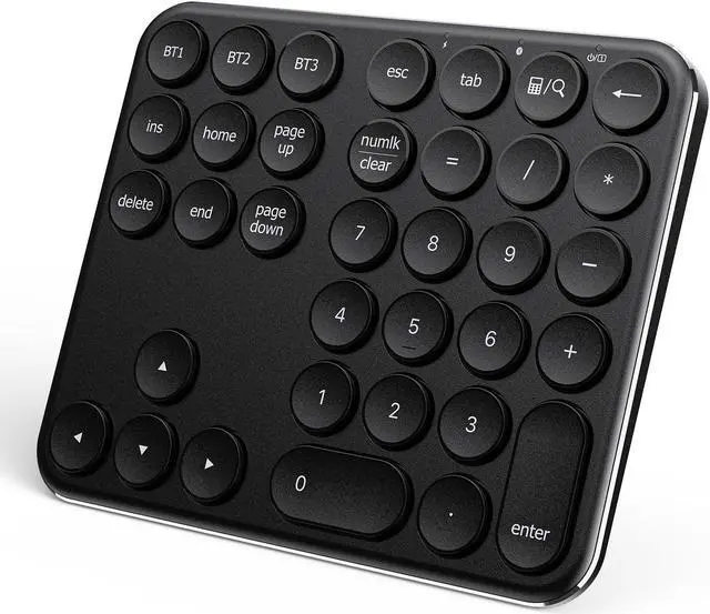 Main image of iClever Bluetooth Number Pad, Portable Wireless Number Pad, Aluminum Rechargeable 35-Keys Numeric Keypad for Multi-Devices, Compatible for Laptop, Mac, iMac, Tablet, PC and Desktop