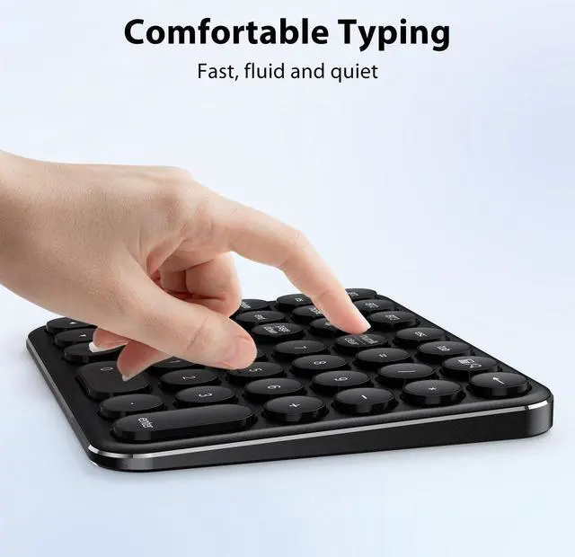 Alt view image 5 of 5 - iClever Bluetooth Number Pad, Portable Wireless Number Pad, Aluminum Rechargeable 35-Keys Numeric Keypad for Multi-Devices, Compatible for Laptop, Mac, iMac, Tablet, PC and Desktop