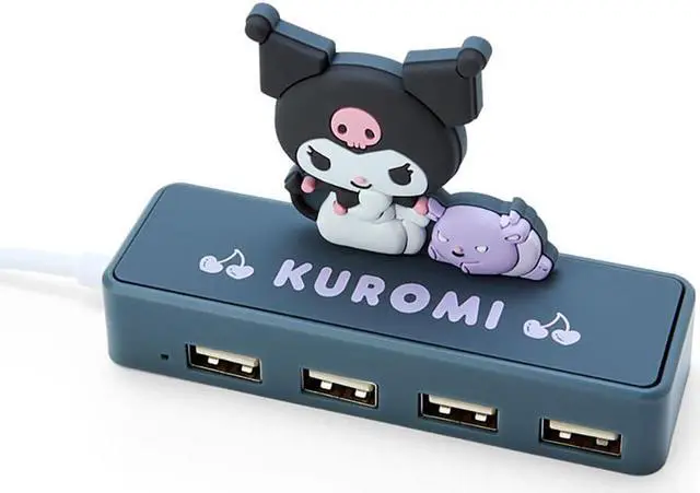 Alt view image 3 of 3 - Sanrio 327484 Sanrio Slim USB Hub Kuromi Kuromi 2.4 x 3.7 x 1.2 inches (6 x 9.5 x 3 cm) Character