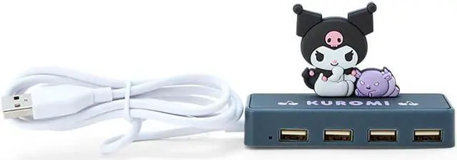 Main image of Sanrio 327484 Sanrio Slim USB Hub Kuromi Kuromi 2.4 x 3.7 x 1.2 inches (6 x 9.5 x 3 cm) Character