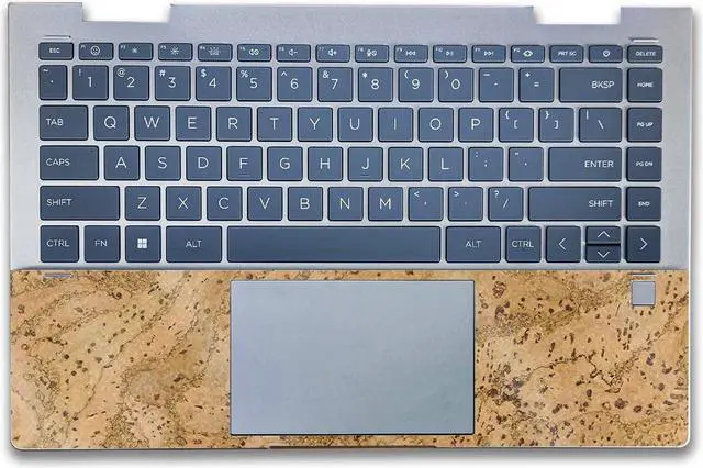 Alt view image 2 of 5 - Glossy Glitter Laptop Skin Compatible with HP Envy x360 14" (2023) - Cork - Premium 3M Vinyl Protective Wrap Decal Cover - Easy to Apply | Crafted in The USA by MightySkins