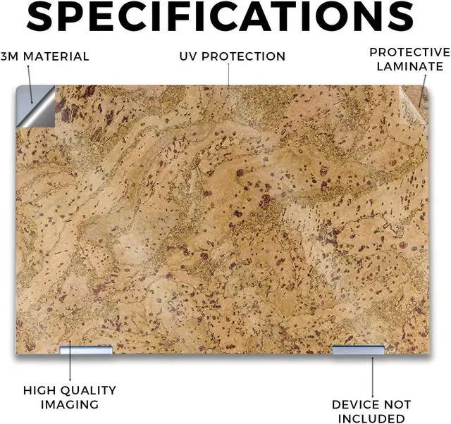 Alt view image 4 of 5 - Glossy Glitter Laptop Skin Compatible with HP Envy x360 14" (2023) - Cork - Premium 3M Vinyl Protective Wrap Decal Cover - Easy to Apply | Crafted in The USA by MightySkins