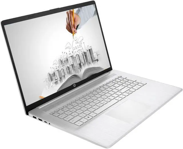Alt view image 4 of 5 - HP 17 Business Laptop, 17.3" HD+ Display, 11th Gen Intel Core i3-1125G4 Processor, 32GB RAM, 1TB SSD, Wi-Fi, HDMI, Webcam, Windows 11 Pro, Silver