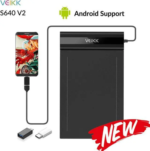 Alt view image 4 of 5 - Drawing Tablets VEIKK S640 Computer Graphics Tablets, Ultra Thin and Pocket Pen Tablet 8192 Levels Digital Drawing Pad for Computer on Linux/Windows/Mac OS/Android, OSU Gaming Pad
