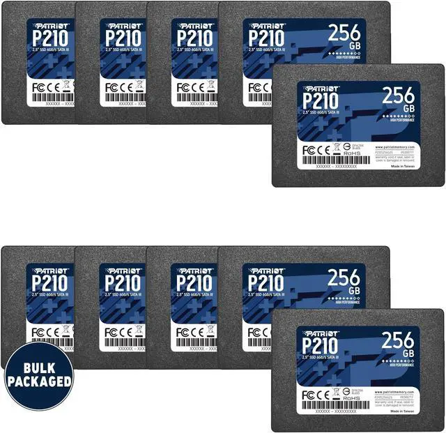 Main image of Patriot Memory P210 SATA 3 256GB SSD 2.5 Inch Internal Solid State Drive Bulk Packaged 10 Pack - P210S256G2510B