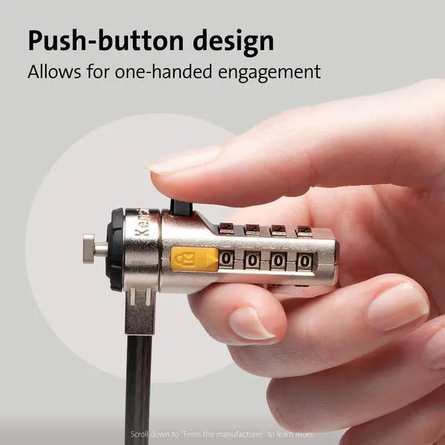 Alt view image 3 of 5 - Kensington Combination Ultra Cable Lock for Laptops and Other Devices (K64675US),Silver