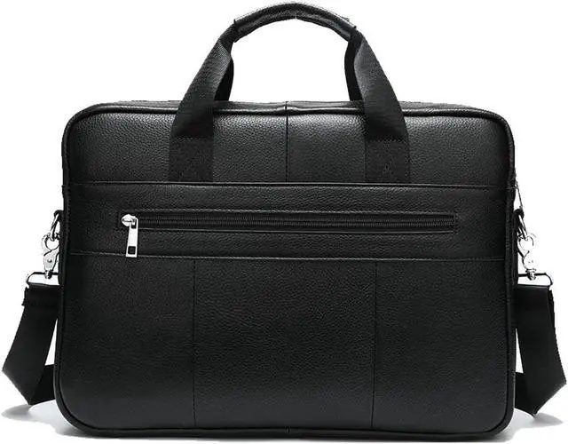 Alt view image 3 of 5 - BTDAO Leather Briefcase Laptop Bag Messenger Shoulder Work Bag Crossbody Handbag for Business Travelling Christmas for Men (CFC-black)
