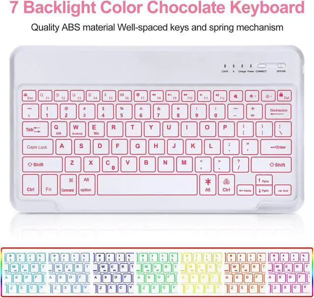 Alt view image 3 of 5 - BORIYUAN Keyboard Case for New iPad Pro 13 Inch (M4) 2024, 7 Colors Backlit Detachable Keyboard Slim Folio Smart Cover for iPad Pro 13" with Pencil Holder - Pink