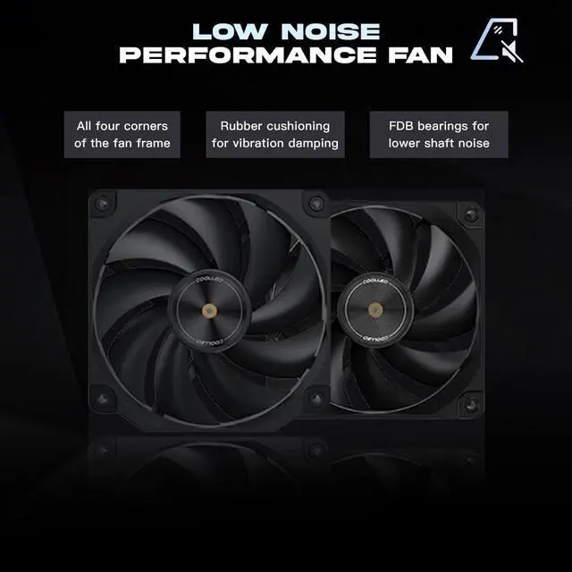 Alt view image 4 of 5 - COOLLEO P60T V3 Black Performance Edition CPU Air Cooler,Full Electroplating Reflow Welding Process,Dual-Tower Booster Fan FDB Bearing PWM 1600RPM 275W TDP for AMD AM4/AM5 & Intel LGA 115X/1200/1700