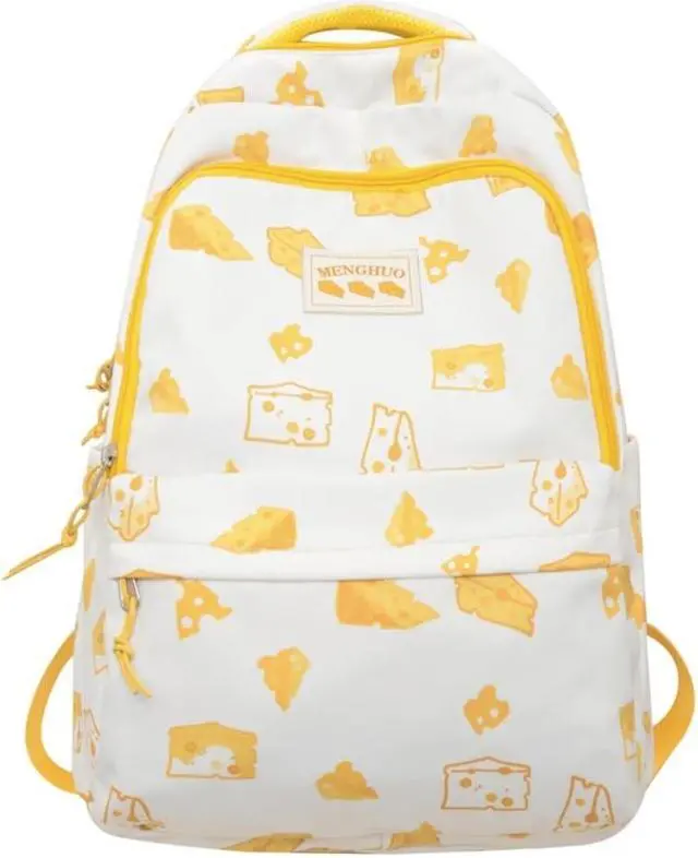 Main image of Eaokwfp Kawaii Backpack with Cute Accessories, Tote Bag Cartoon Graphic Laptop Backpack, Large Capacity Casual Travel Daypack (Cheese Backpack)