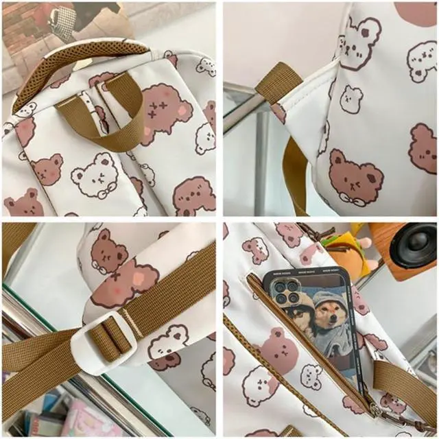 Alt view image 5 of 5 - Eaokwfp Kawaii Backpack with Cute Accessories, Tote Bag Cartoon Graphic Laptop Backpack, Large Capacity Casual Travel Daypack (Cheese Backpack)