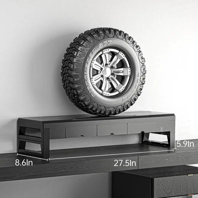 Alt view image 3 of 5 - Computer monitor stand with three drawer 22W charging , 2 USB 3.0 , and 1 USB 2.0 Laptop Desk Shelf & Monitor Riser 27.55 inches long desk riser Monitors/PC/Laptop/Computer Space Saver Organizer He