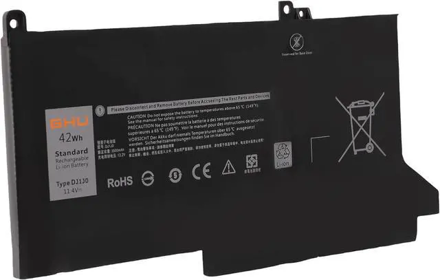 Alt view image 4 of 5 - GHU DJ1J0 42Wh 11.4V Battery Compatible with Dell Latitude 12 7280 7290 E7280 E7290 13 7380 7390 E7380 E7490