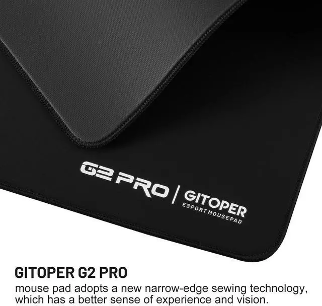 Alt view image 4 of 5 - GITOPER G2 PRO Esports Gaming Mouse Pad-Soft Base Non-Slip with Smooth Surface Fabric Speed Type (Black)