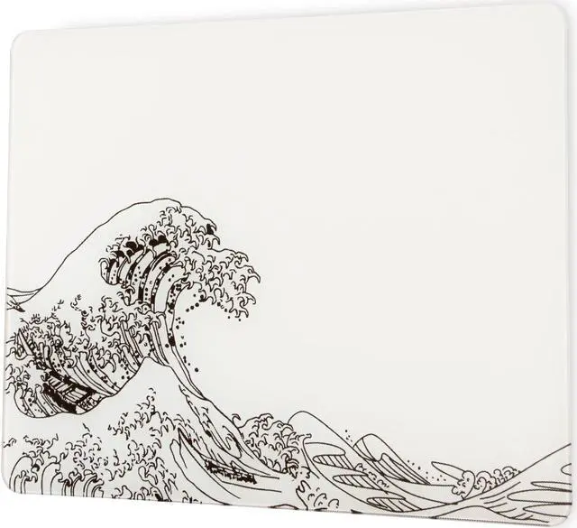 Main image of Glass Gaming Mouse Pad, White Kanagawa Hard Mousepads for Gaming,Professional Large Mouse Mat 410mm*310mm, Special Glass Surface with Improved Precision and Speed