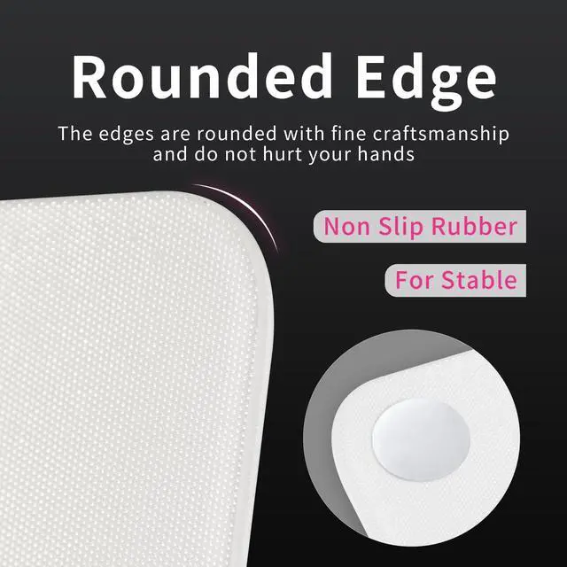 Alt view image 4 of 5 - Glass Gaming Mouse Pad, White Kanagawa Hard Mousepads for Gaming,Professional Large Mouse Mat 410mm*310mm, Special Glass Surface with Improved Precision and Speed