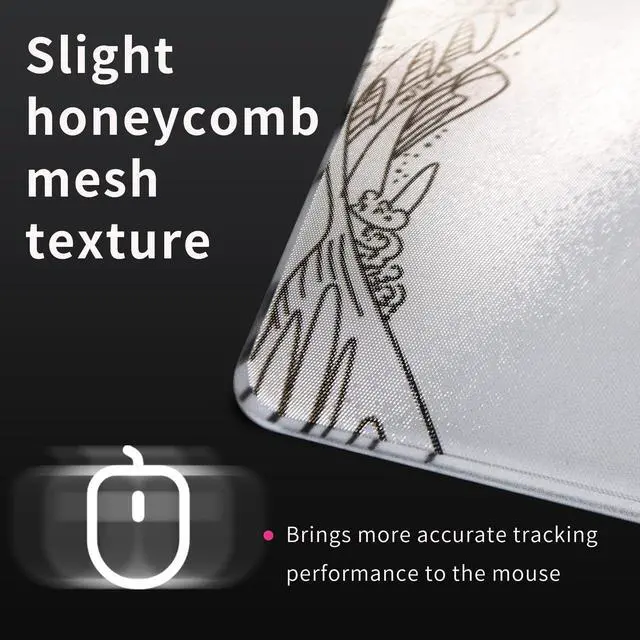 Alt view image 5 of 5 - Glass Gaming Mouse Pad, White Kanagawa Hard Mousepads for Gaming,Professional Large Mouse Mat 410mm*310mm, Special Glass Surface with Improved Precision and Speed