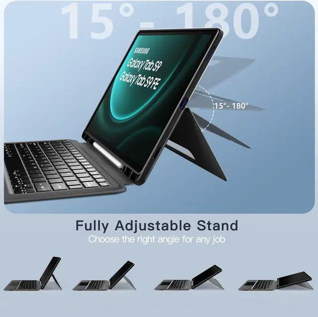 Alt view image 3 of 5 - inkolelo Keyboard Case for Samsung Galaxy Tab S9 FE 10.9"/S9 11 inch Case with Detachable Keyboard,7 Colors Backlit & Touchpad & S Pen Holder
