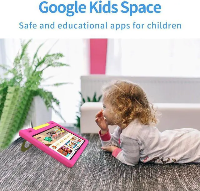 Alt view image 3 of 5 - JREN Kids Table 10.1" |Android 14 Tablet for Kids|64GB Storage|Octa-Core|WiFi |Cameras|Parental Control|Kids Content|Case Included Great Gift for Children Ages 3-12 Years Old Pink