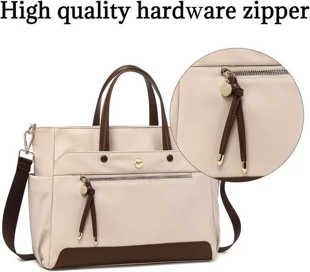 Alt view image 4 of 5 - KEBEIXUAN Laptop Bag for Women Computer and Tablet Shoulder Bag Work Tote Bags With Zipper Handbags for Teachers Gift Travel (Black)