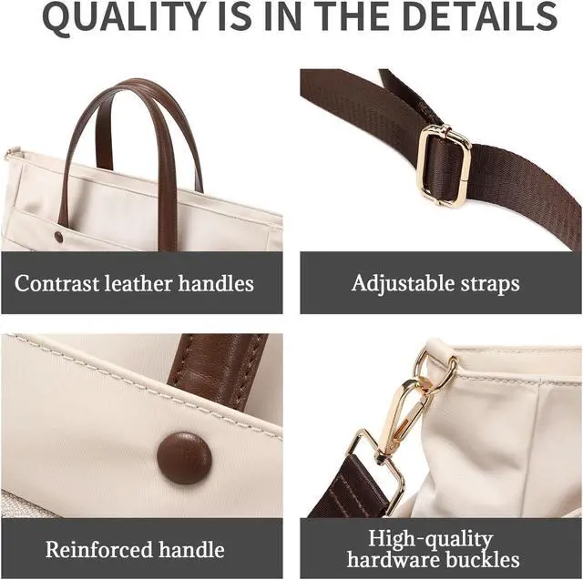 Alt view image 5 of 5 - KEBEIXUAN Laptop Bag for Women Computer and Tablet Shoulder Bag Work Tote Bags With Zipper Handbags for Teachers Gift Travel (Black)