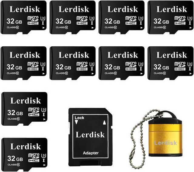 Main image of Factory Wholesale 32GB Micro SD Card 10-Pack, U3 A1 V30 Class 10, 80+MB/s Read for 4K Camera, Game Console, Drone,CCTV -with SD Adapter(10x32GB)