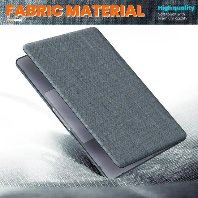 Alt view image 3 of 5 - MEEgoodo for MacBook Air 13.6 inch Case (M4/M3/M2) 2025 2024 2022, Kickstand Cover Fit Model(A3240/A3113/A2681), Fabric Case for Mac Air 13" with TPU Keyboard & Webcam Cover & OTG Adapter, Gray