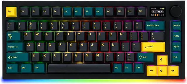 Main image of BAROCCOMiSTEL MD750 Delight BT RGB Devil Green TKL Ergonomic Mechanical Keyboard, LED Screen & Knob, 75% Layout, 2.4G/ BT5.0/ USB Type-C, Mac/Windows OS Compatible- Gateron G Red