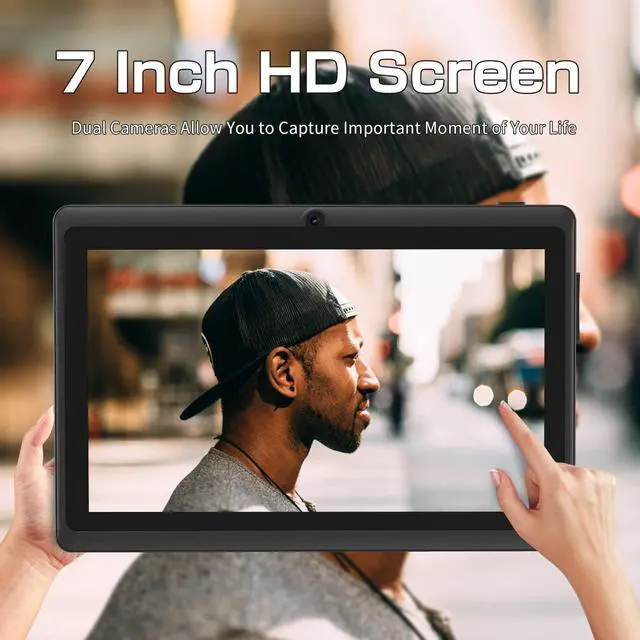 Alt view image 5 of 5 - NEWISION 7 Inch Tablet with Case, Quad Core Android 13 Tablets, 4GB RAM 32GB ROM 512GB Expand, 1024x600 IPS HD Display, 3500mAh,Dual Camera, USB C Tablet PC (Black)