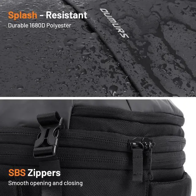 Alt view image 5 of 5 - Oumurs Laptop Backpack for Long Travel with 30-40L Expandable Large Capacity Water-resistant Gray 1680D Oxford Fabric Lamination Fabric