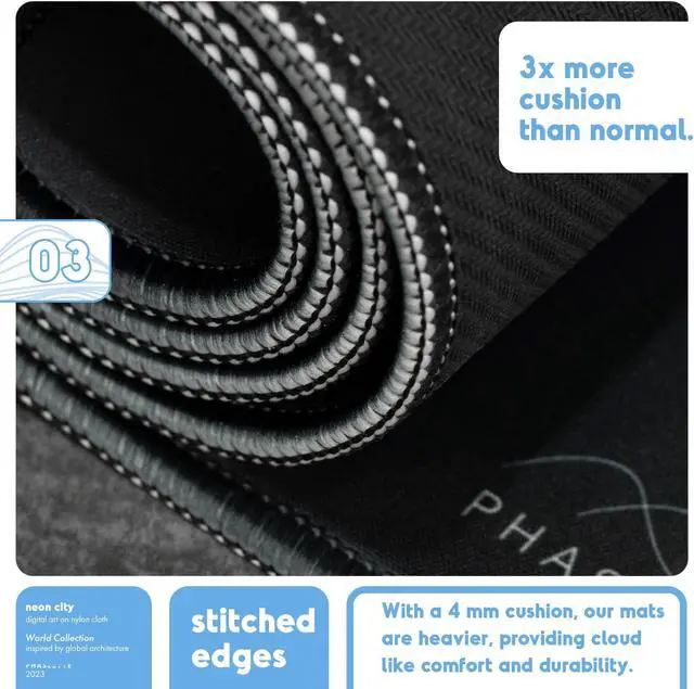 Alt view image 4 of 5 - PhaseByte Extended Gaming Mouse Pad - Non-Slip Gaming Mouse Mat with Stitched Edges - Smooth Micro-Fiber Computer Desk Mat Pad - Hand Washable Gaming Mousepad - 900x400x4mm - Neon City