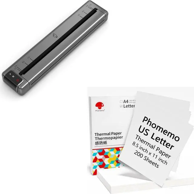 Main image of Phomemo Q302 Ultra-Light Thermal Portable Printer - Thermal Printer Paper 8.5 x 11 Inch - 200 Sheets