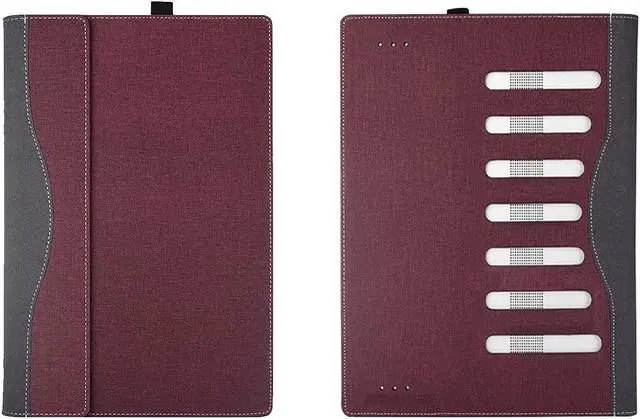 Alt view image 3 of 5 - RUNMEIJIA Laptop Case Cover for Lenovo ThinkPad E16 Gen1/ Gen2/ Gen3 2023-2025 16 inch [Do Check Model] Notebook Sleeve Computer Bag Protective PU Leather Shell (Wine red)